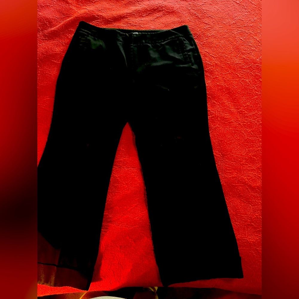 Black, wide leg trousers